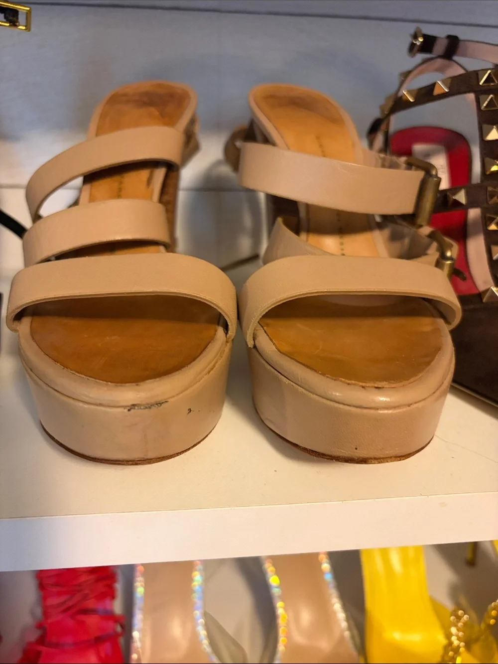 Giuseppe Zanotti Nude Beige Strappy Platform Sandals